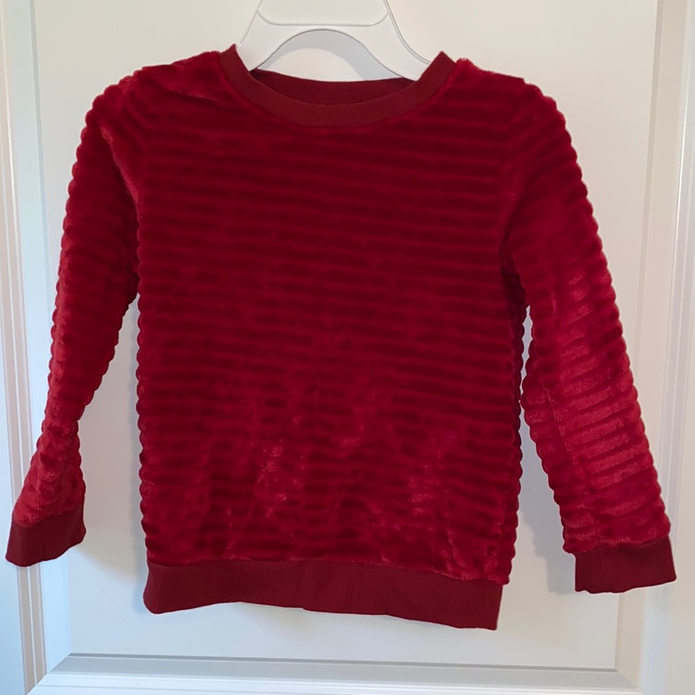 Cat and jack dark red ribbed sweatshirt